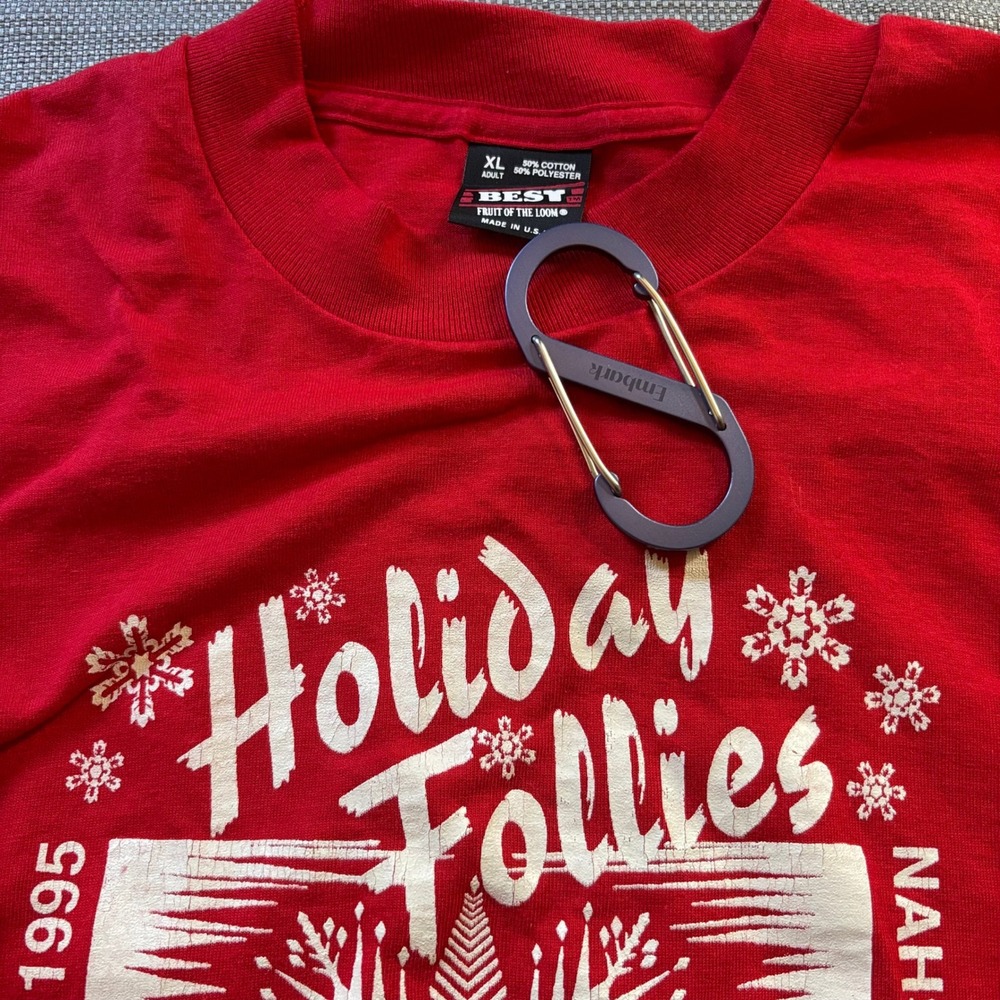 Vintage Fruit Of The Loom 1995 Holiday Follies T-Shirt Adult XL